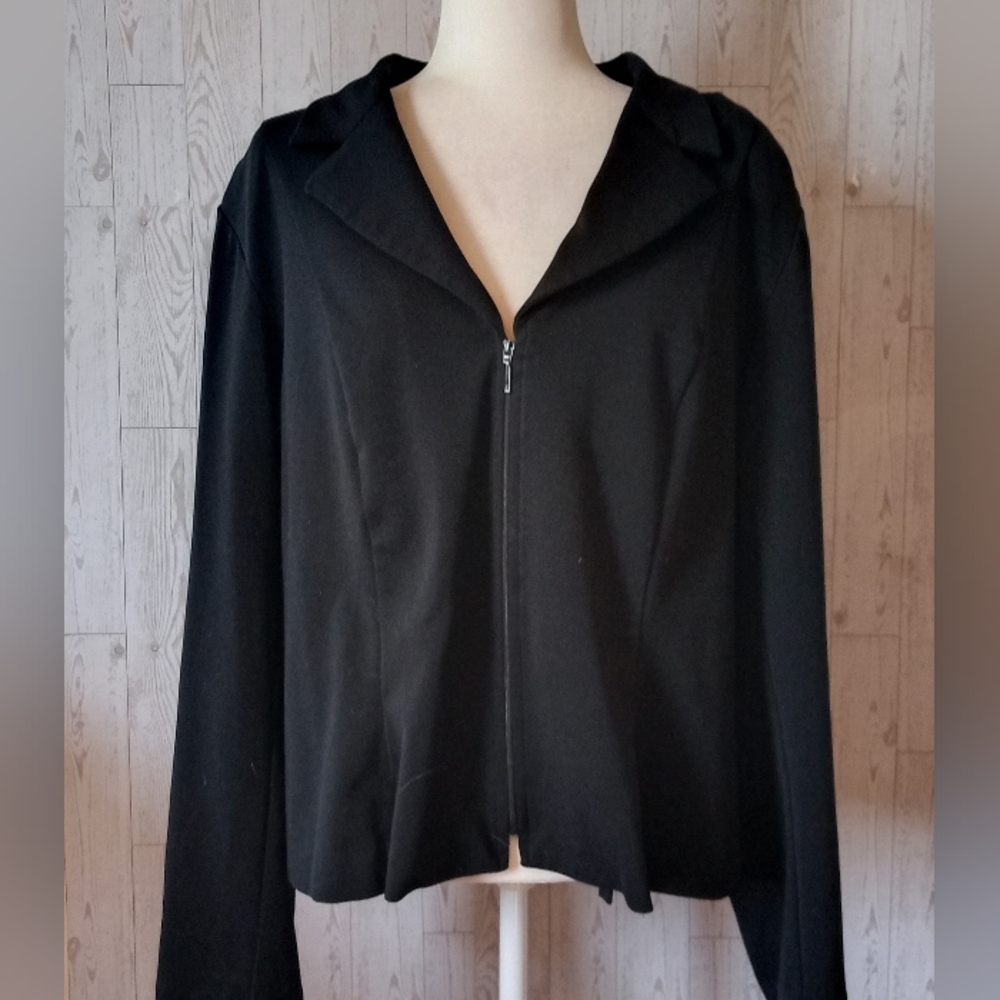 Lane Bryant Black Moto Zip-Up Blazer  Jacket Women's Size 22/24